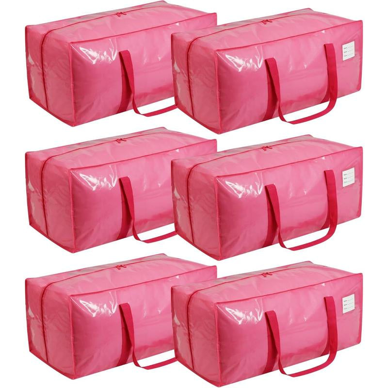 6 Pack Extra Heavy Duty Large Moving Bags with Strong Zipper & Comfortable Handles, Packing Moving Boxes, Storage Tote Organizing